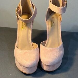 Glaze Blush Pink Ankle Strap Heels